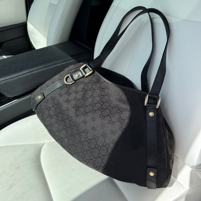 GG Abbey Tote — Black Monogram Canvas, Made in Italy