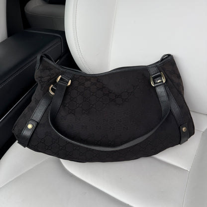 GG Abbey Tote — Black Monogram Canvas, Made in Italy