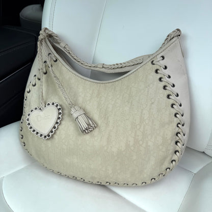 Early 2000s Oblique Heart Charm Hobo — John Galliano Era