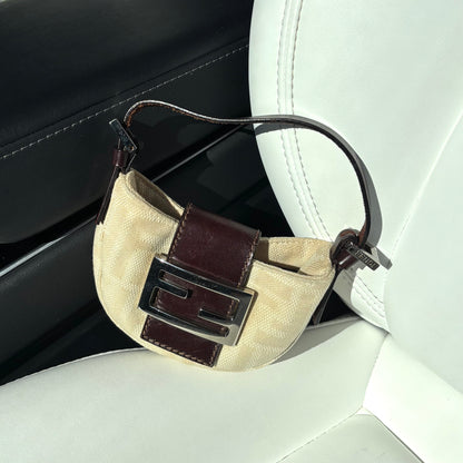 Mini Zucca Canvas Croissant Handbag