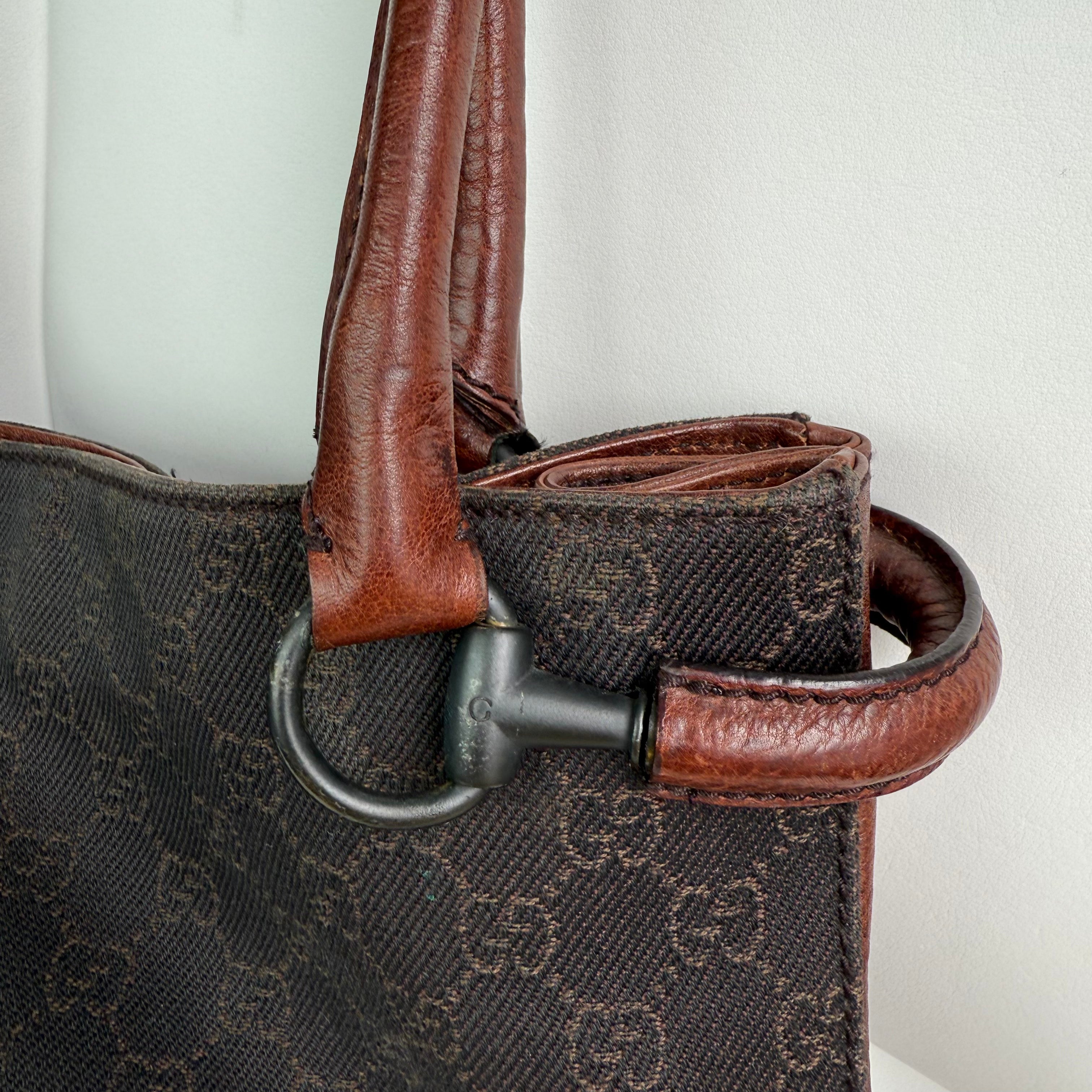 Gucci GG Canvas Horsebit Shoulder Bag — Made in Italy