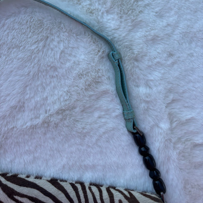 Malice Pearl Zebra Print Pony Hair Shoulder Bag