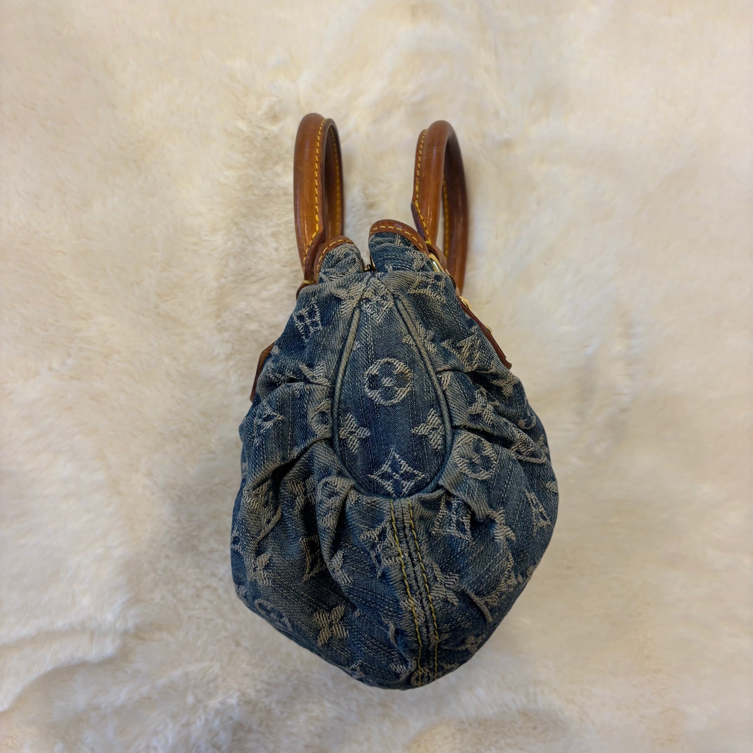 Denim Monogram Pleaty Handbag