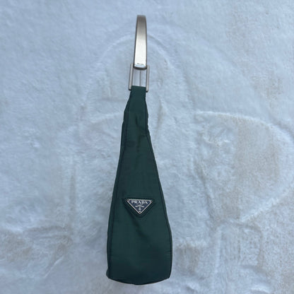 Nylon Green Shoulder Bag