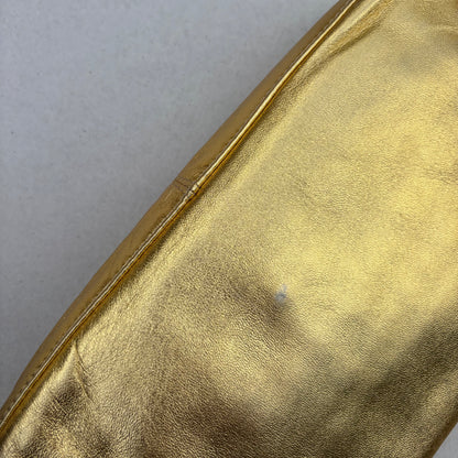 Fendi Gold Lambskin Crystal Baguette