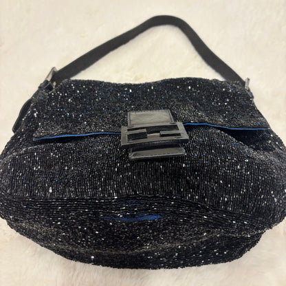 Fendi Black Beaded Mamma Baguette