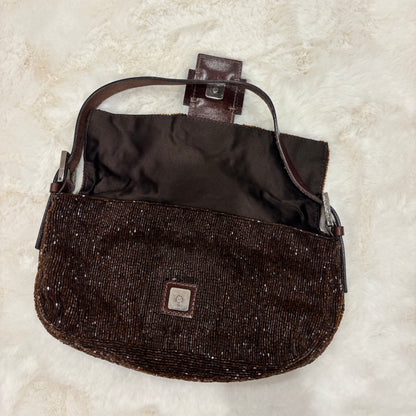Fendi Brown Beaded Baguette