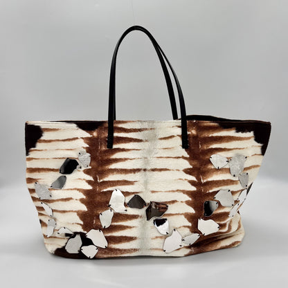 Fendi Mirror Collection Zebra Calf Hair Tote, Early 2000s