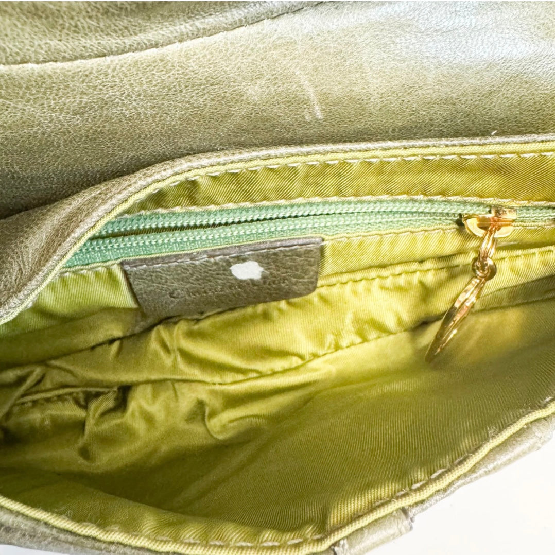 Saddle Green Leather Bag