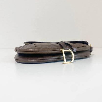 Saddle Chocolate Leather Shoulder Bag