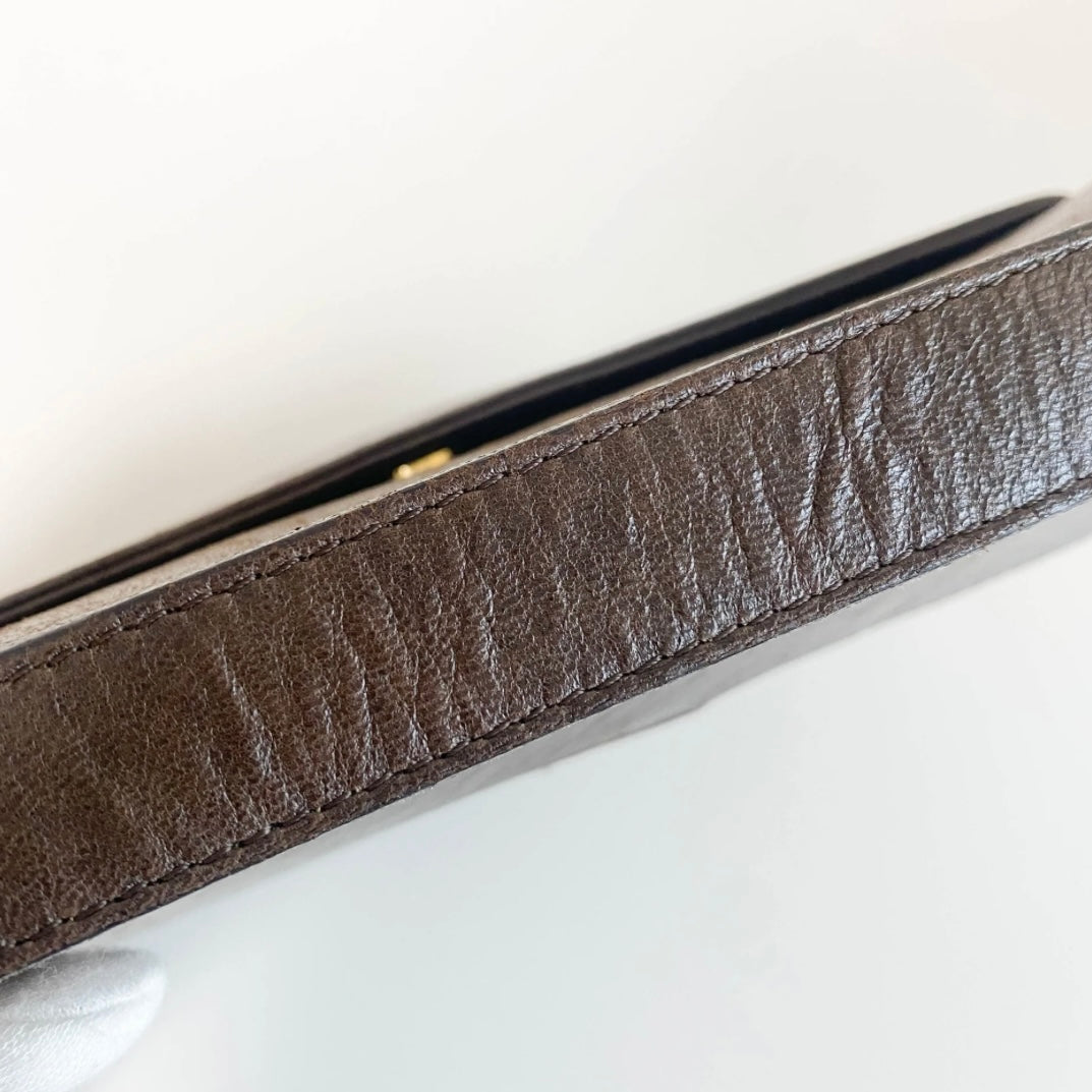 Saddle Chocolate Leather Shoulder Bag