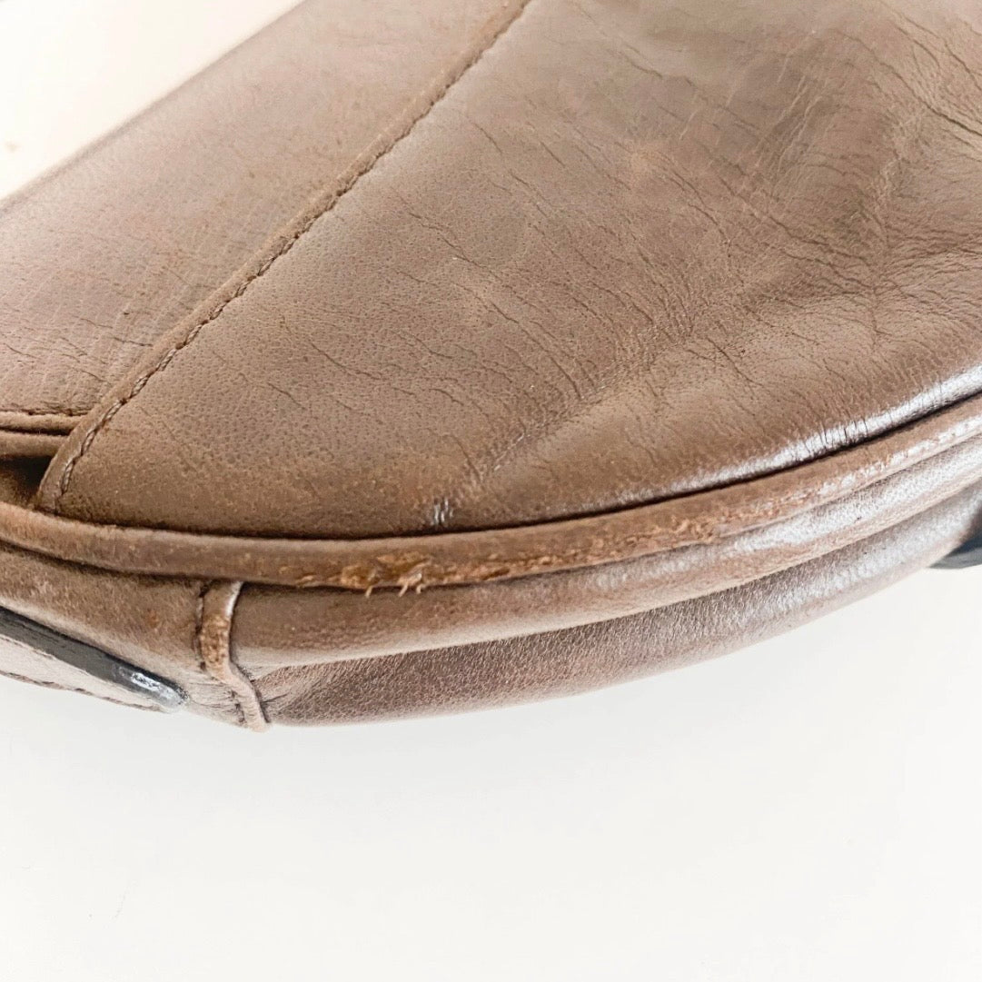 Saddle Chocolate Leather Shoulder Bag