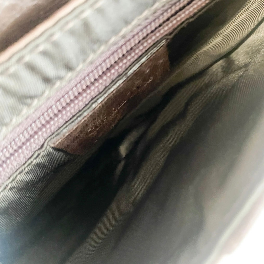Saddle Chocolate Leather Shoulder Bag