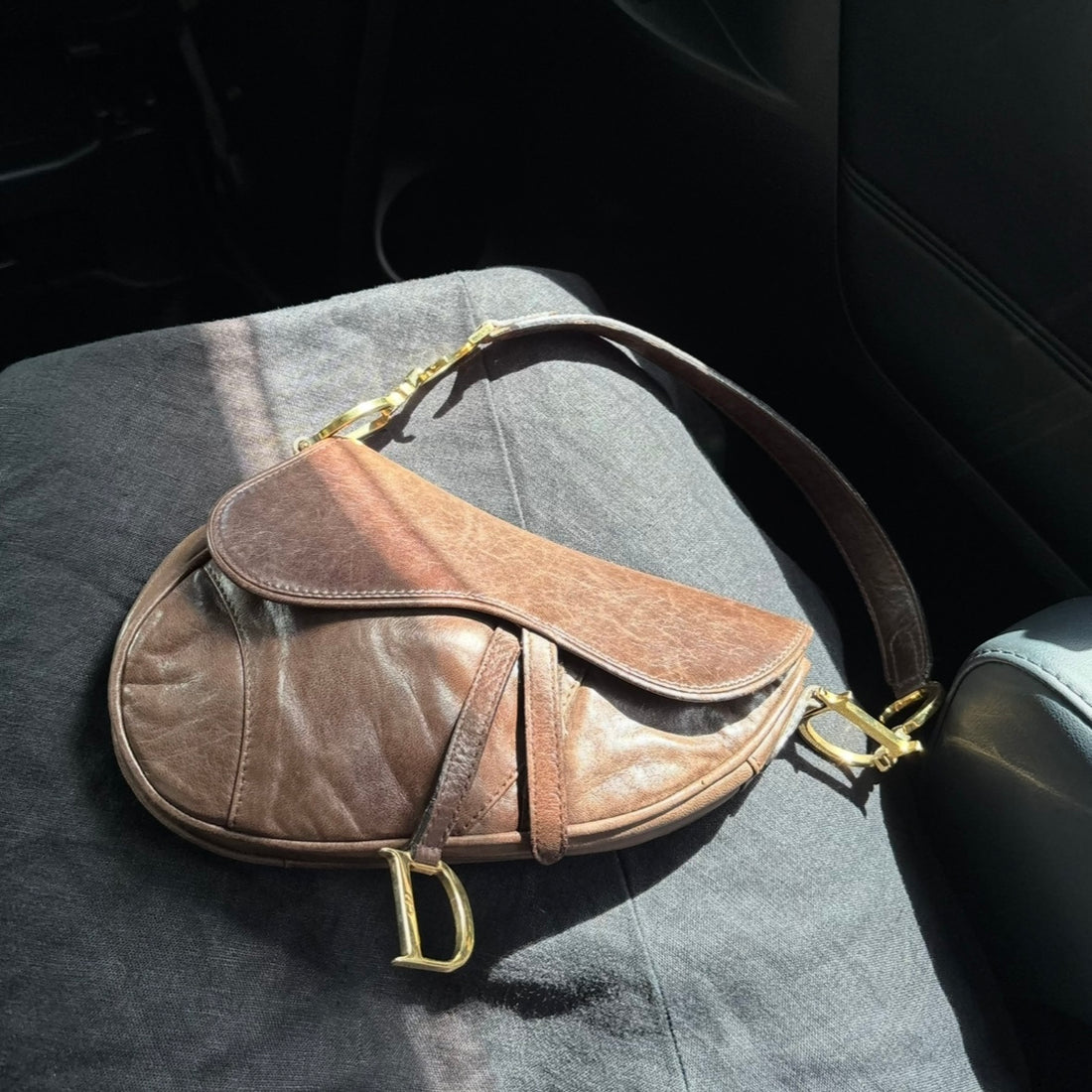 Saddle Chocolate Leather Shoulder Bag