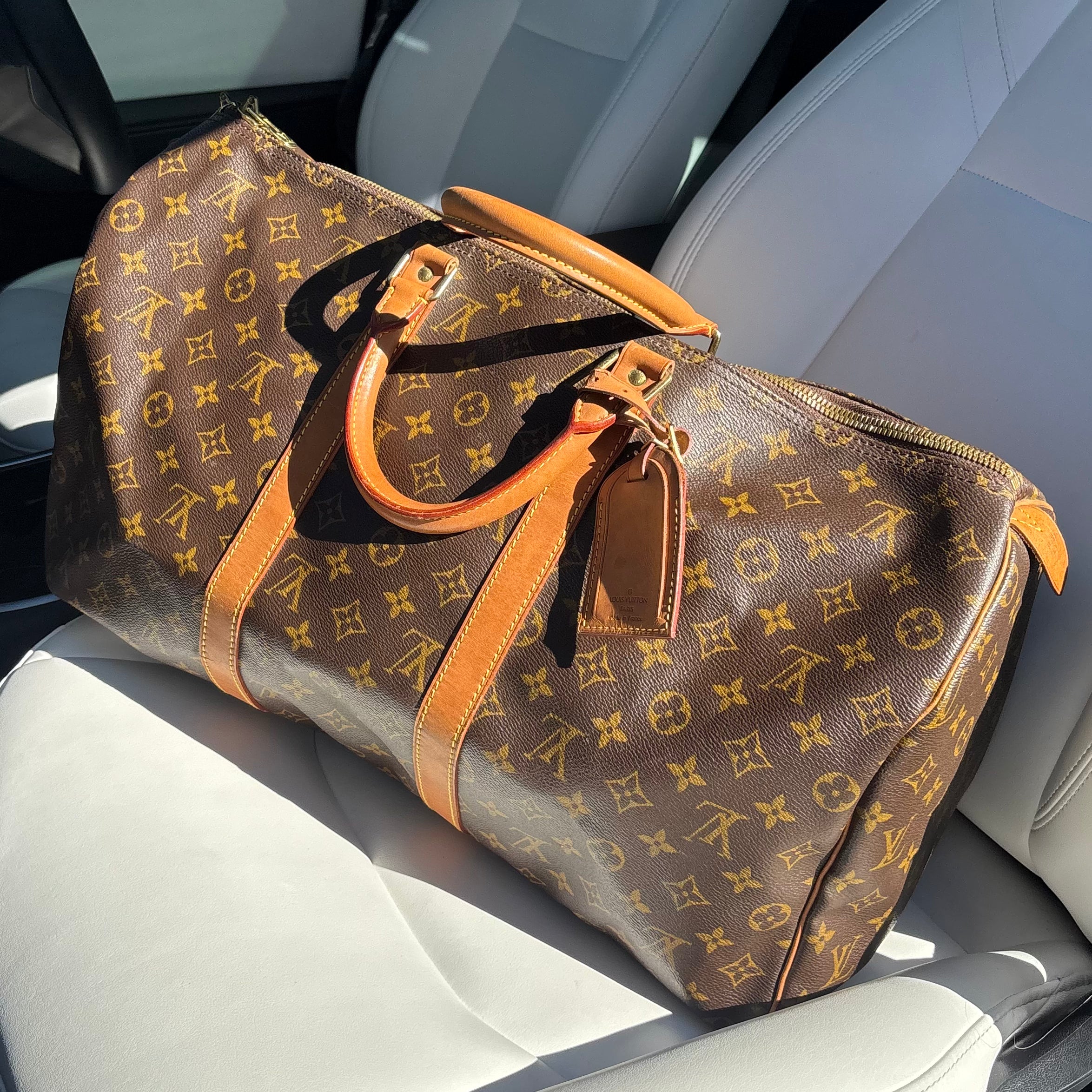 Monogram Keepall 50 Bandoulière — Classic Travel Bag, Made in France