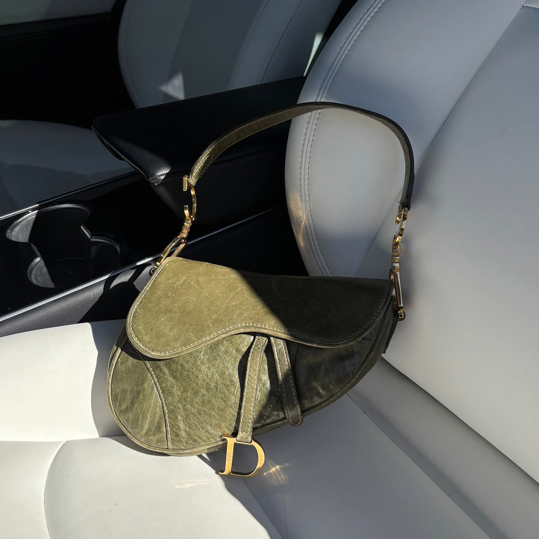 Dior Saddle Bag Small — Olive Green Leather, Original John Galliano Collection