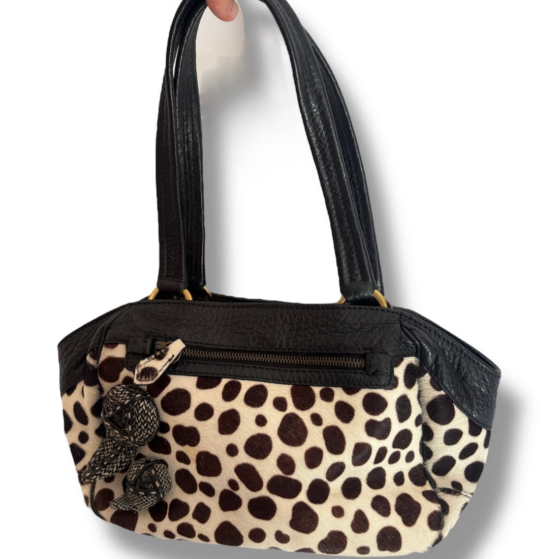 Prada Dalmatian Pony Hair Mini Top Handle Bag