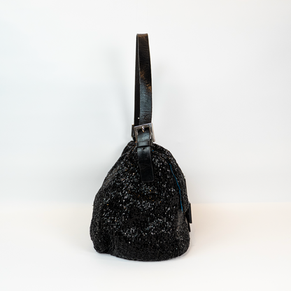 Fendi Black Beaded Mamma Baguette