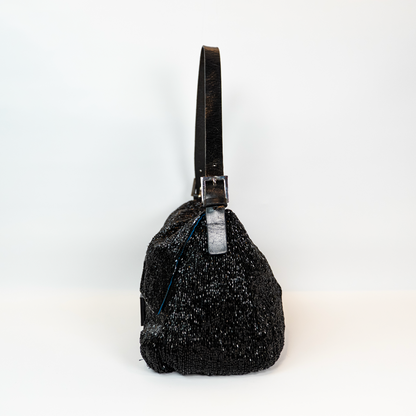 Fendi Black Beaded Mamma Baguette