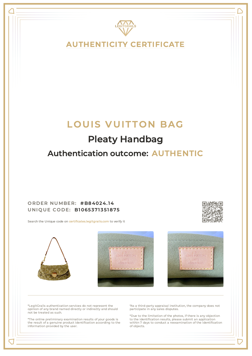 Monogram Denim Pleaty Shoulder Bag in Khaki