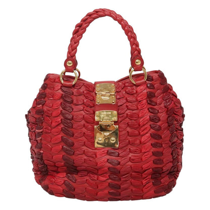 Red Hand Bag Leather 2way