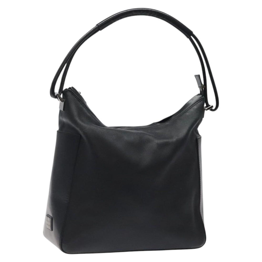 Sleek Black Leather Shoulder Bag