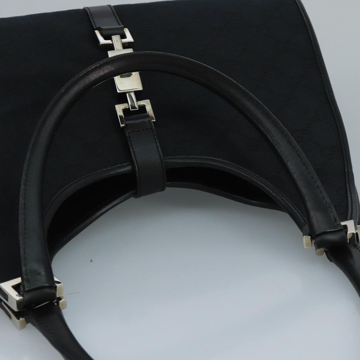 Jackie GG Canvas Hand Bag Black