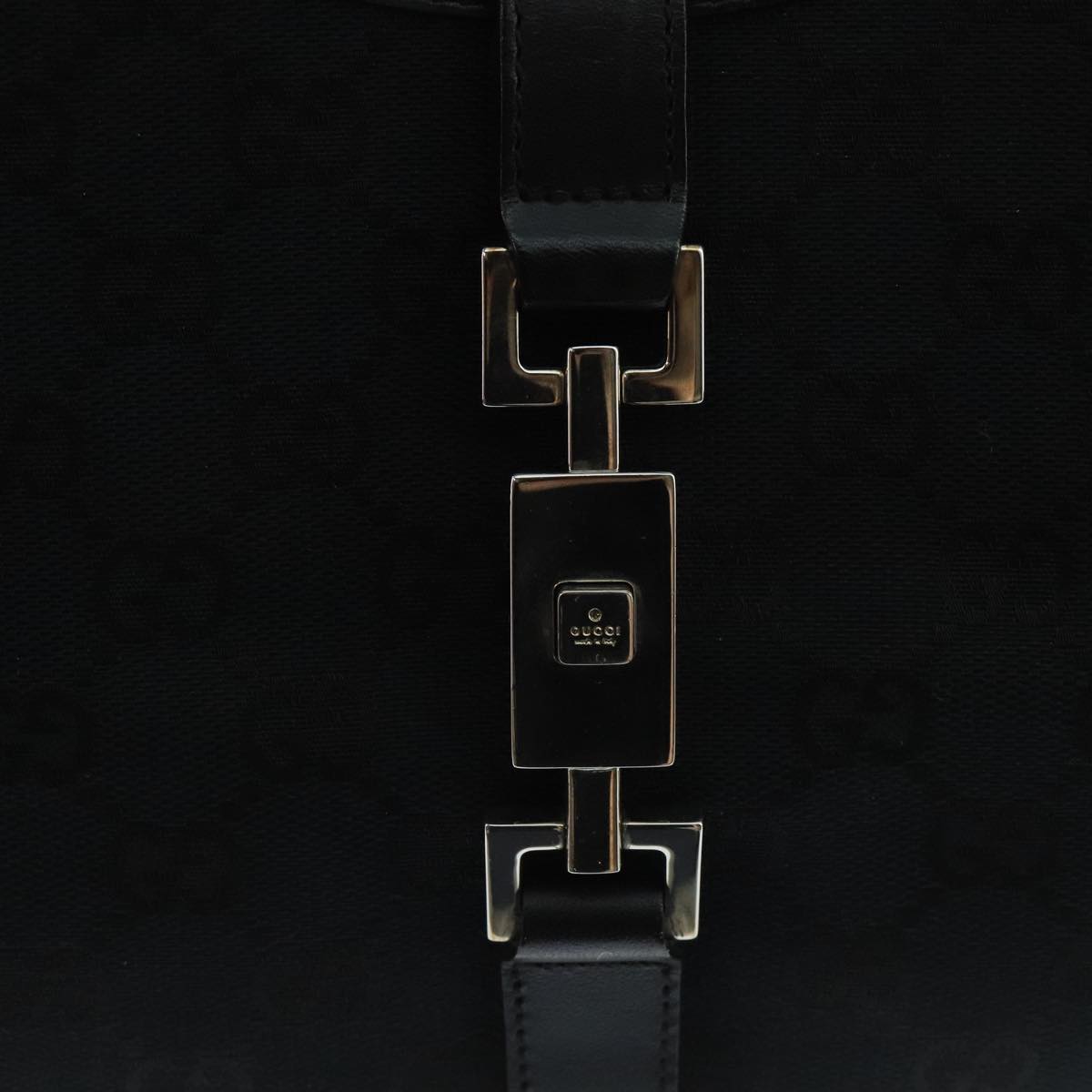 Jackie GG Canvas Hand Bag Black