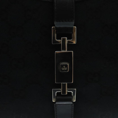Jackie GG Canvas Hand Bag Black