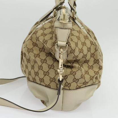 GG Canvas Sukey 2-Way Handbag in Beige and Gold