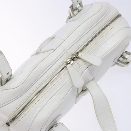 Sender Handbag in White Leather with Silver Hardware