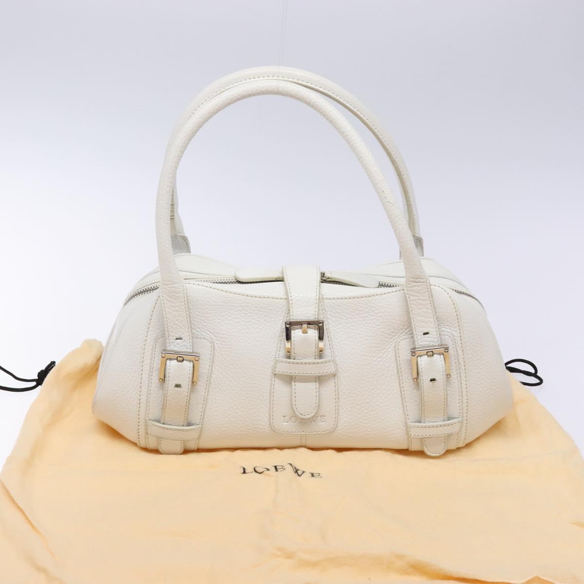Sender Handbag in White Leather with Silver Hardware