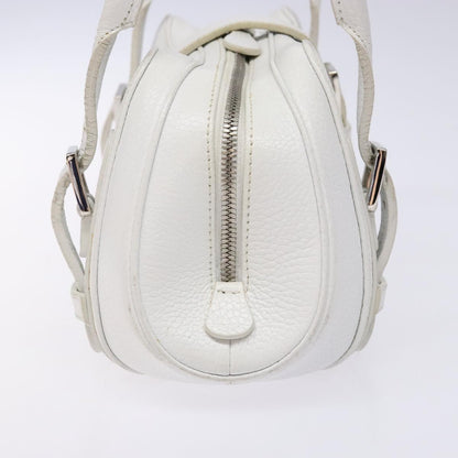Sender Handbag in White Leather with Silver Hardware