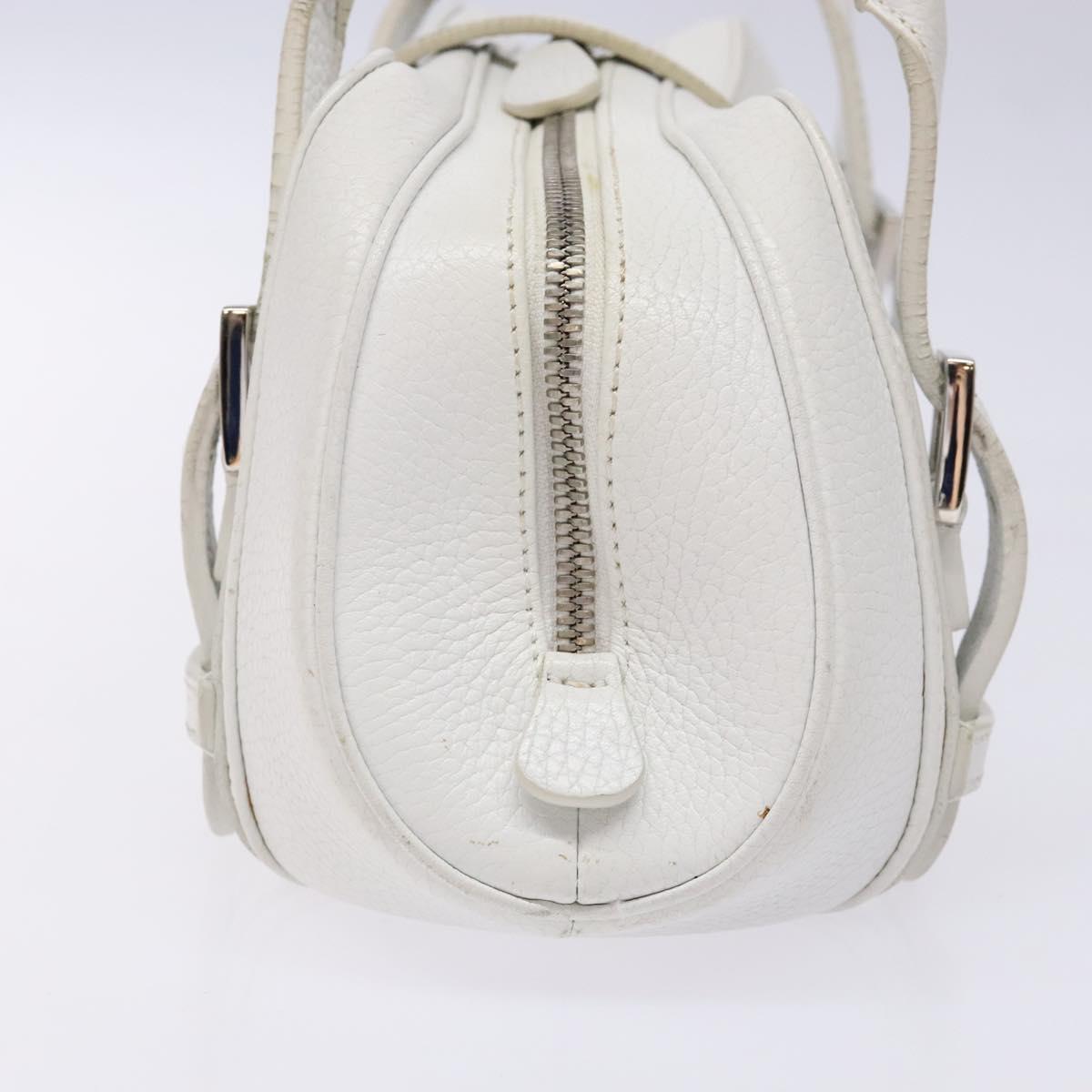 Sender Handbag in White Leather with Silver Hardware