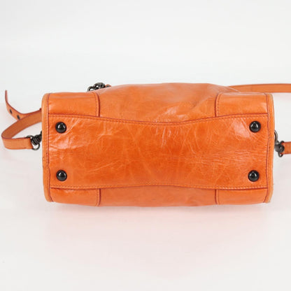Orange Leather 2-Way Bag