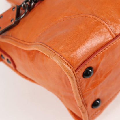Orange Leather 2-Way Bag
