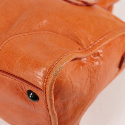Orange Leather 2-Way Bag