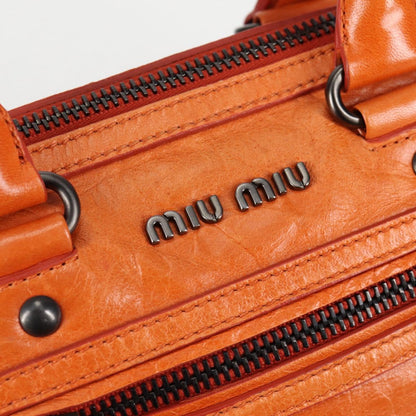 Orange Leather 2-Way Bag