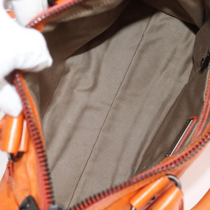 Orange Leather 2-Way Bag