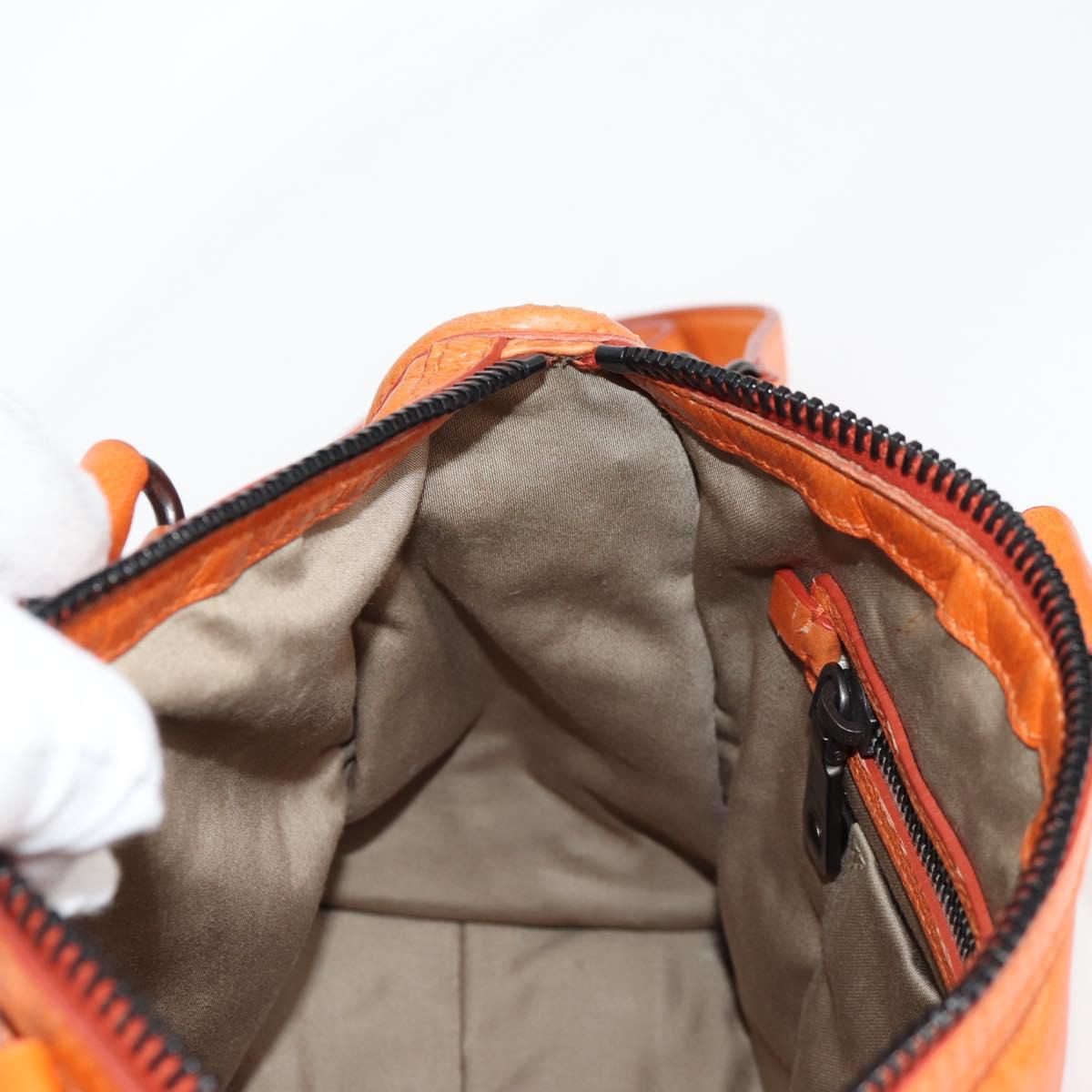 Orange Leather 2-Way Bag