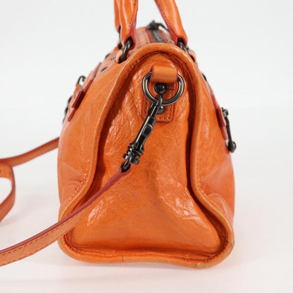 Orange Leather 2-Way Bag