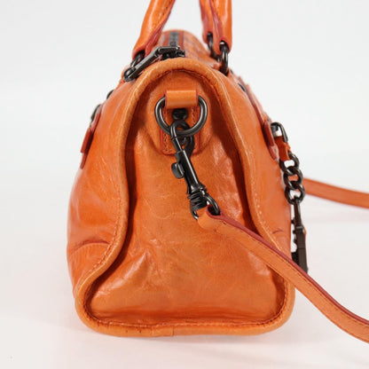 Orange Leather 2-Way Bag