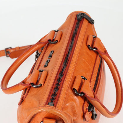 Orange Leather 2-Way Bag