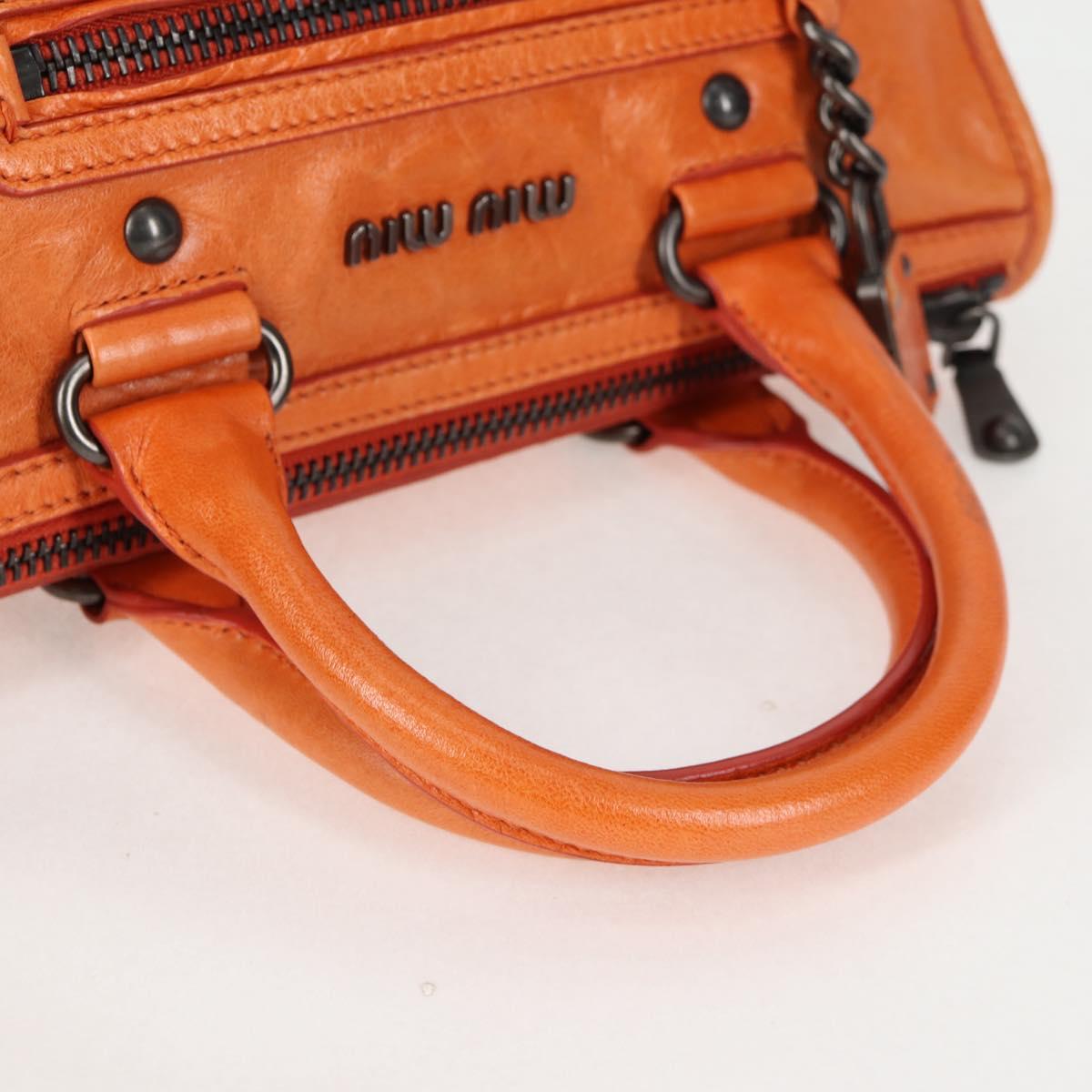 Orange Leather 2-Way Bag